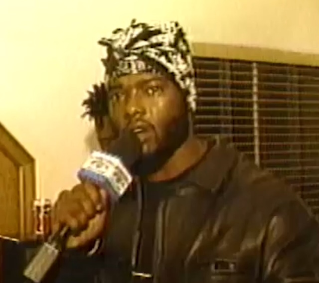 Treach (Naughty by Nature) with the Black Watch Television wireless microphone
